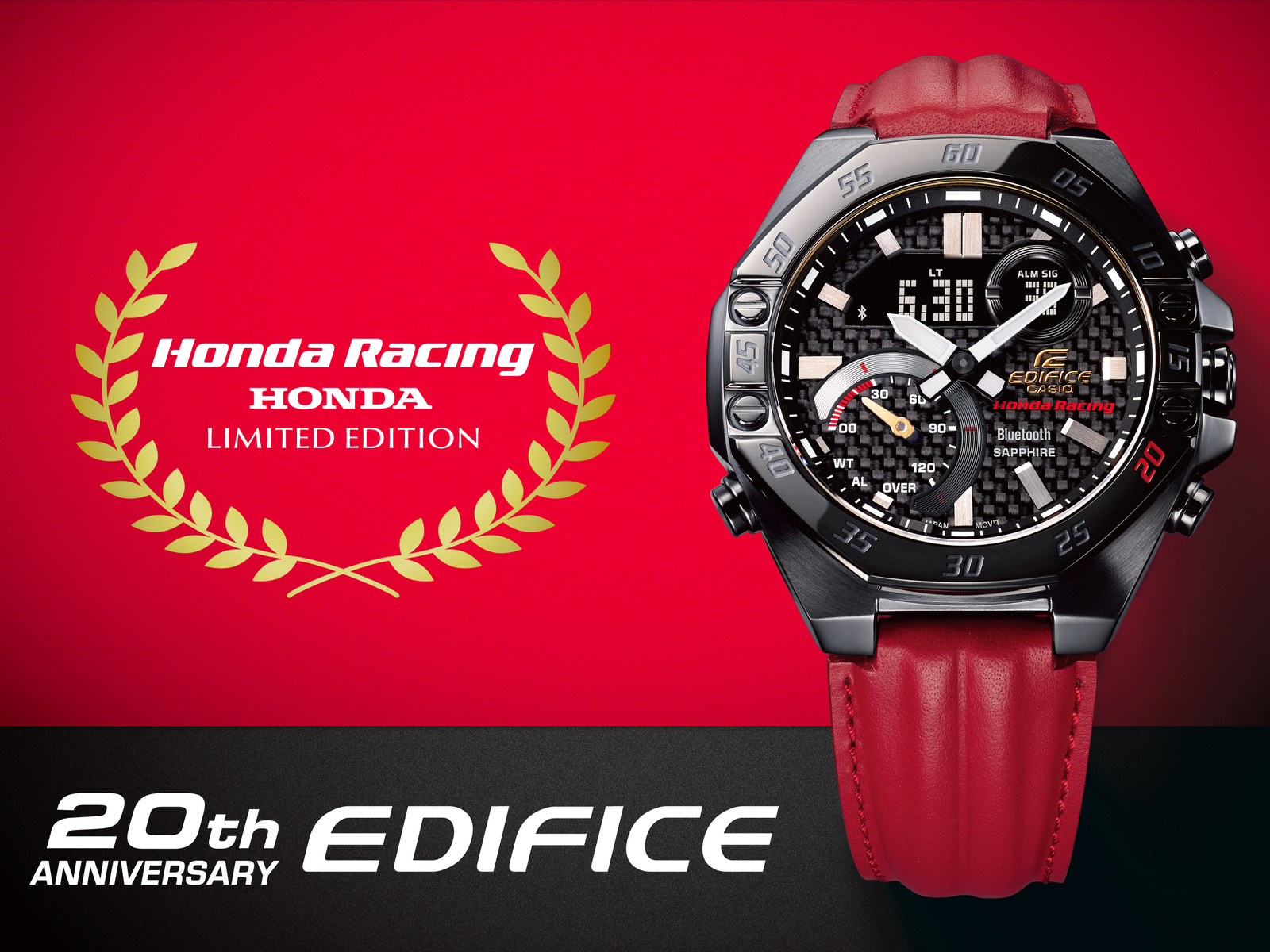 Casio viert 20e verjaardag EDIFICE met strak nieuw Honda Racing-horloge •  Nieuws - De Juwelier